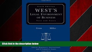 Free [PDF] Downlaod  West s Legal Environment of Business: Text and Cases READ ONLINE
