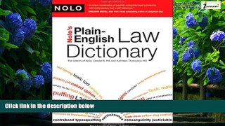 Books to Read  Nolo s Plain-English Law Dictionary  Best Seller Books Most Wanted
