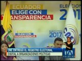 CNE entregó el registro electoral digital a organizaciones políticas