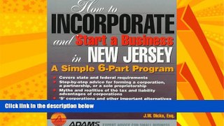 READ book  How to Incorporate and Start a Business in New Jersey: A Simple 9 Part Program (How to