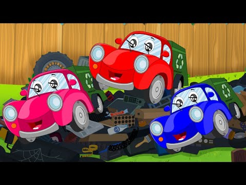 Happy and Sweety |Five Little Garbage Trucks | Car Songs And Nursery Rhymes
