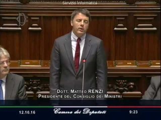 Roma - Consiglio europeo del 20 e 21 ottobre. Renzi alla Camera (12.10.16)