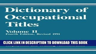 [PDF] Dictionary of Occupational Titles (Volume II) Full Collection