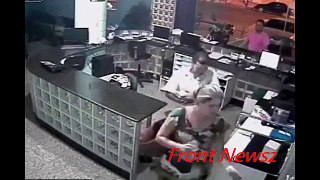 Incredible moment receptionist catches falling baby mid