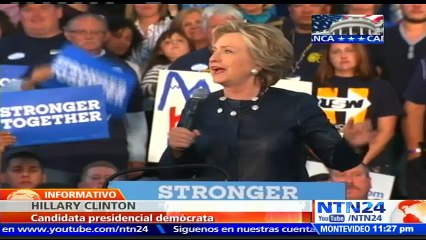Clinton califica de "oscura y divisiva" la campaña de Trump y pide a EE.UU. rechazarla