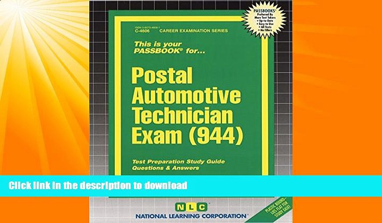 FAVORITE BOOK  Postal Automotive Technician Exam (944) (Passbooks) (Career Series (Natl Learning