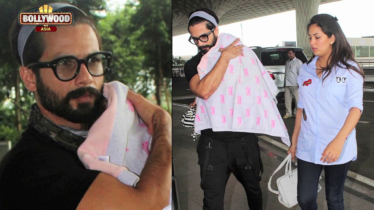 Shahid Kapoor And Mira Rajput With Daughter Misha At Airport | Bollywood Asia