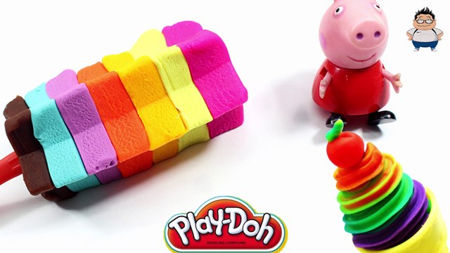 Play doh ice cream rainbow with playdoh clay Peppa Pig toys