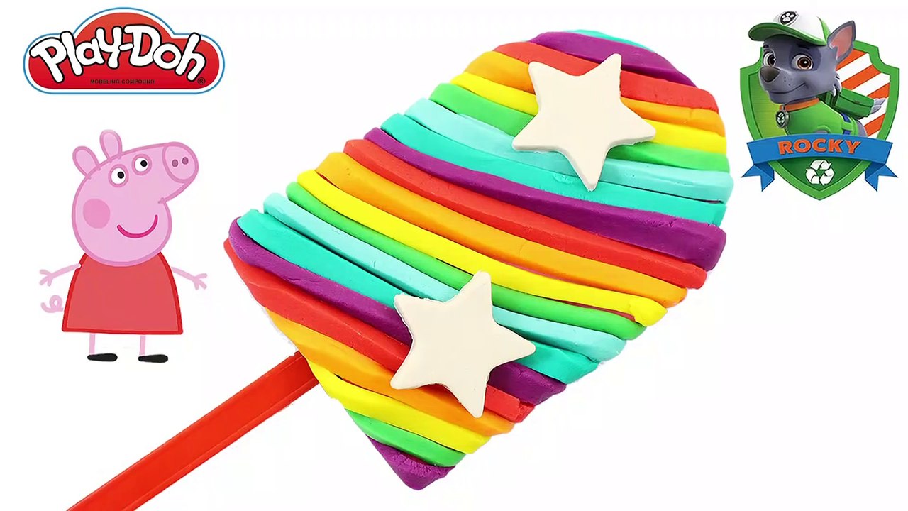 Play Doh Rainbow - Creations play-doh ice cream rainbow popsicle and peppa pig toys
