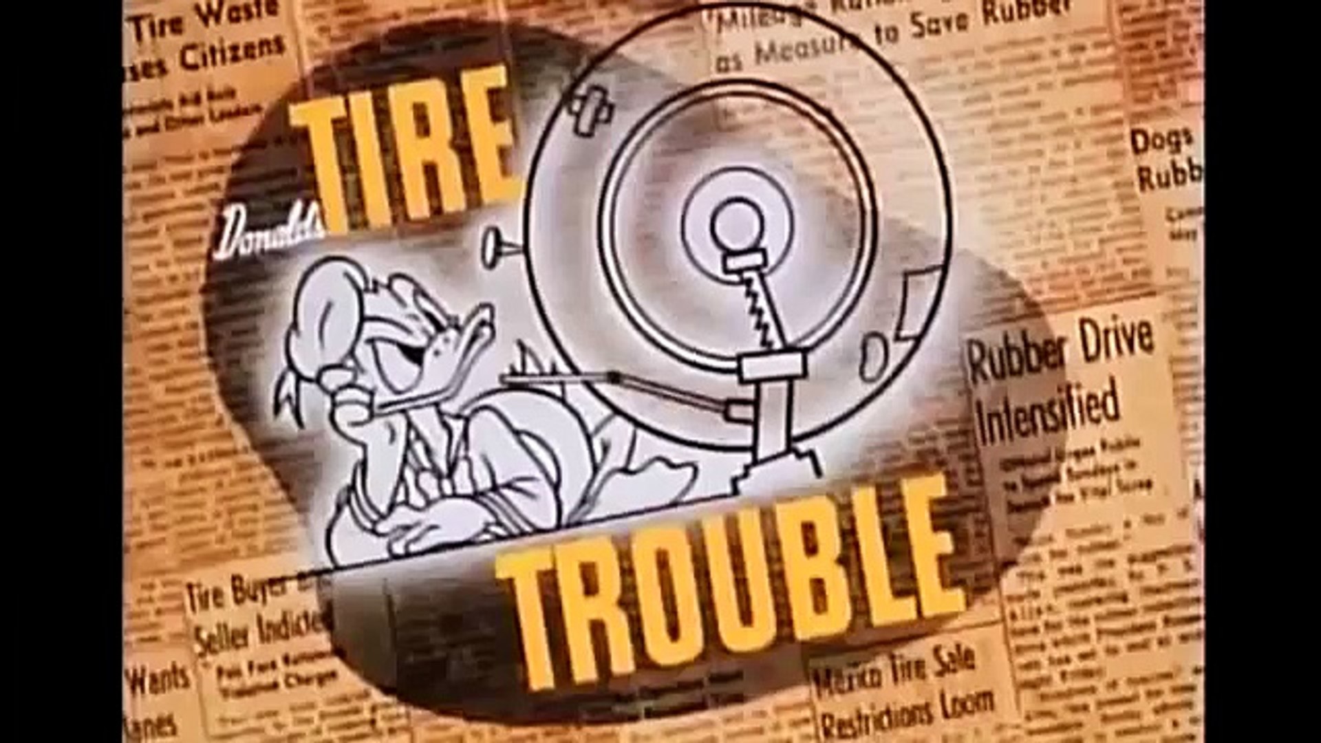Donal Duck , Chip and Dale , Mickey Mouse and Pluto Cartoons ! TIRE TROUBLE