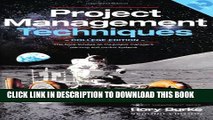 [PDF] Project Management Techniques: College Edition (PROJECT MANAGEMENT SERIES) Popular Colection
