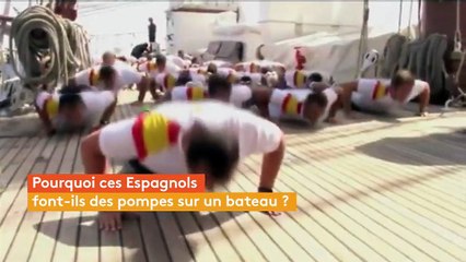 Des Espagnols font des pompes pour soutenir leurs forces armées