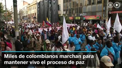 Marcha en Colombia para mantener el proceso de paz