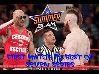 WWE SummerSlam 2016 - Ceasaro Vs Shemaus - First match in best of seven series