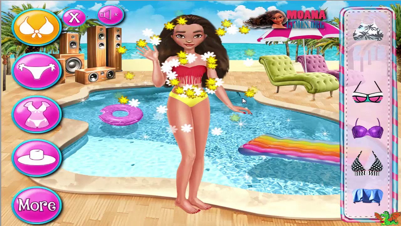 Moana Princess Pool Time Game - Disney Princess Video Games For Girls