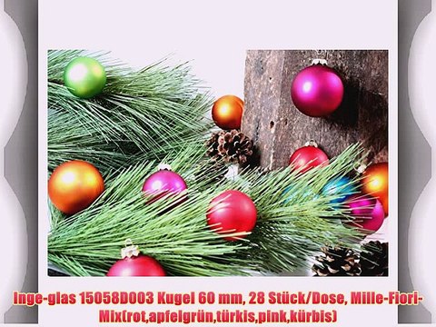 Inge-glas 15058D003 Kugel 60 mm 28 StÃ¼ck/Dose Mille-Fiori-Mix(rotapfelgrÃ¼ntÃ¼rkispinkkÃ¼rbis)