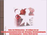 Deko-Set Weihnachten - 44-teiliges Set zur Weihnachtsbaumdekoration mit: Girlanden Christbaumkugeln