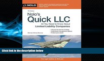 FULL ONLINE  Nolo s Quick LLC: All You Need to Know About Limited Liability Companies (Quick