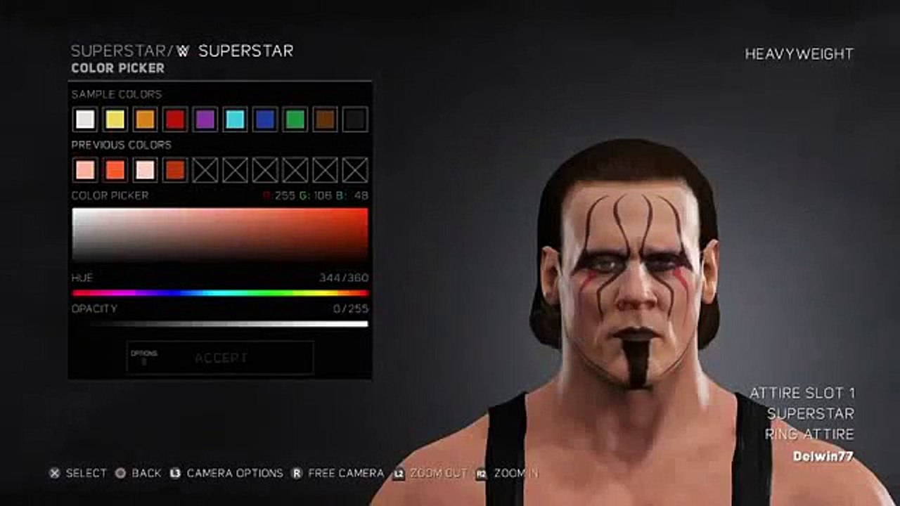 WWE 2K17 (PS4) _tutorial changing Sting face
