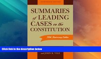 Big Deals  Summaries of Leading Cases on the Constitution (Essential Supreme Court Decisions: