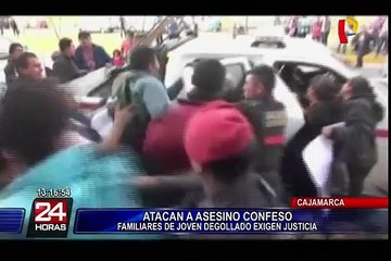 Familiares de la víctima agreden a asesino confeso en Cajamarca