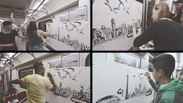Toronto Subway Riders Collaborate For Epic Public Art