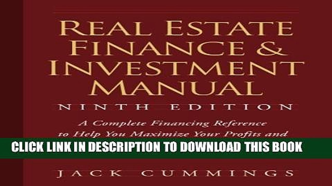 [PDF] Real Estate Finance and Investment Manual Full Online