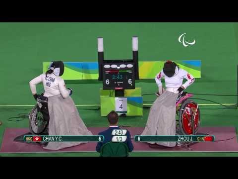 Wheelchair Fencing |ZHOU v CHAN|Women's Individual Épée - B| Rio 2016 Paralympic Games