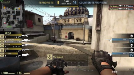 CHEATER goes all out to bring team back! CS GO OVERWATCH!