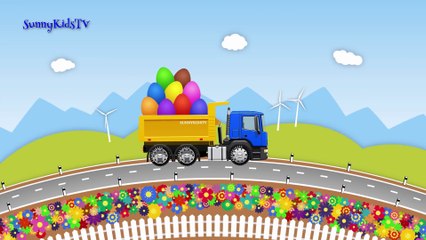 Trucks for kids. Dump Truck. Surprise Eggs. Learn Fruits. Video for children.