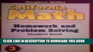 [PDF] Houghton Mifflin Mathmatics California: Homework And Problem Solving Book Consumable Level 3