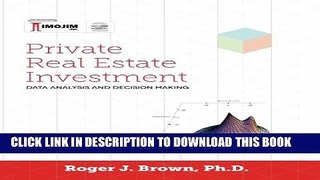 [PDF] Private Real Estate Investment - Data Analysis and Decision Making: Second edition Popular