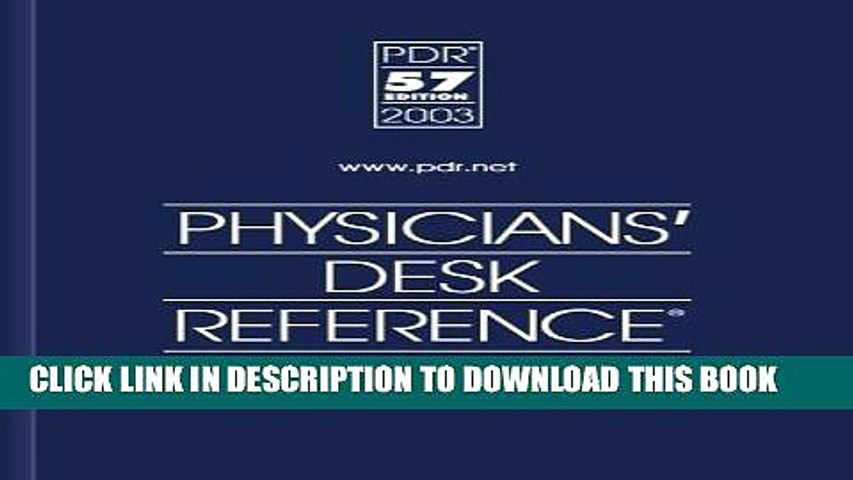 New Book Physicians Desk Reference 2003 Physicians Desk Reference
