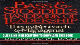 [PDF] Bass   Stogdill s Handbook of Leadership: Theory, Research   Managerial Applications Full