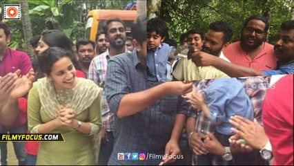 Nivin Pauly Birthday Celebrations At The Location Of  Njandukalude Nattil Oredavela