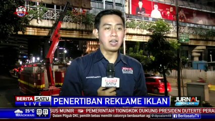 Dishub DKI Tertibkan Reklame-reklame JPO di Setiabudi