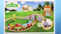 Toy Train Sesame Street Set with Elmo Oscar the Grouch Abby Cadabby Wooden Train Cars