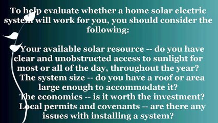 Planning A Home Solar Electric Systems