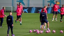 FC Barcelona training session: final workout before visit of Deportivo