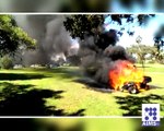 گالف کار میں کیسے آگ لگی اور پھر کیا ہوا دیکھیے اس ویڈیو میں