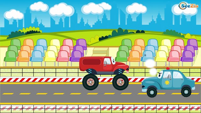 The Fire Truck with The Police Car - Cars & Trucks Cartoons | Emergency Cars Cartoon for kids