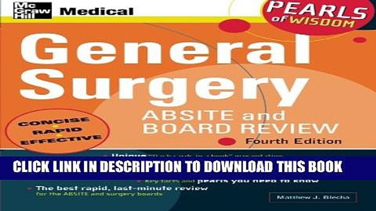 [PDF] General Surgery ABSITE and Board Review: Pearls of Wisdom, Fourth Edition Popular Online