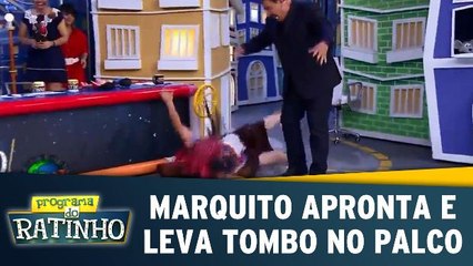 Marquito apronta e leva tombo no palco