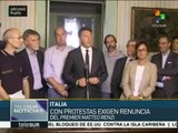 Protestas en Italia para exigir la renuncia de Matteo Renzi