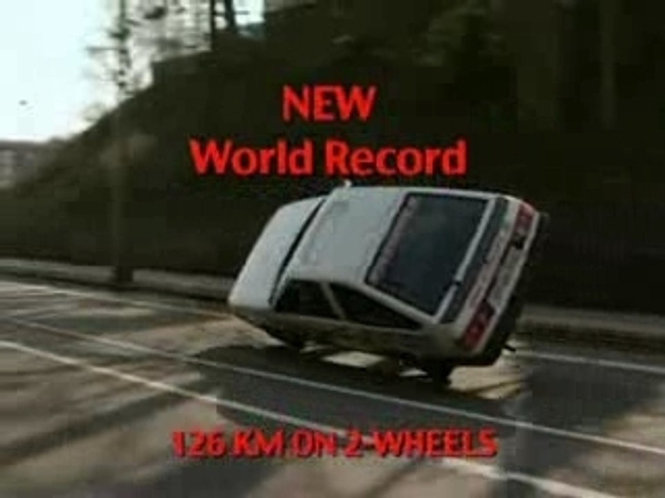 2-wheel driving world record