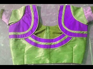 fashionable patch work blouse designs with tassels