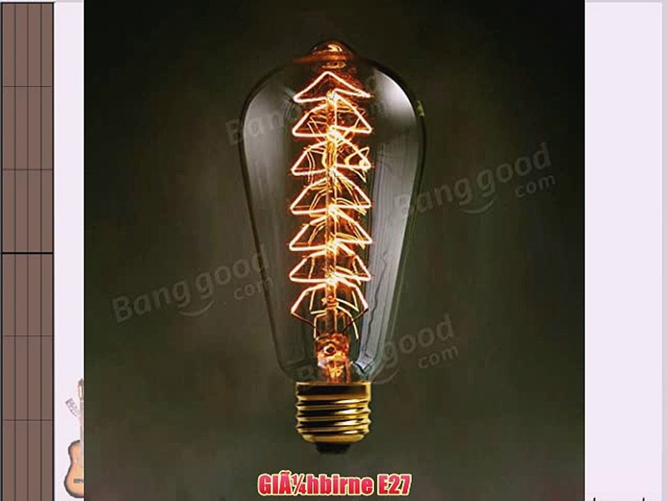 Moppi GlÃƒÂ¼hbirne E27 40W ST64 Edison Weinlese Weihnachtsbaum Licht