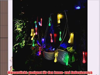 Download Video: Light-up 6 Meter 30 LEDs Solar Outdoor LichterketteWassertropfen Solarbetrieben Lichterkette