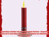 Lunartec 12 stimmungsvolle LED-Akku-Kerzen mit Edelstahl-Haltern rot