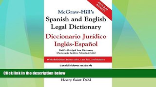 READ book  McGraw-Hill s Spanish and English Legal Dictionary : Diccionario Juridico